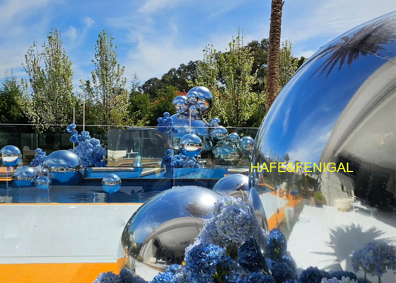 0.8m, 1m, And 2m Inflatable PVC Silver Mirror Balloons For The Luxe Pool Party