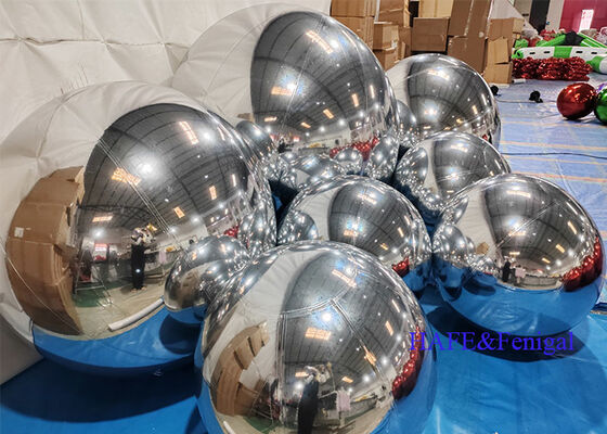 Silver Inflatable Mirror Ball – 5m for Shopping Malls & Holiday Displays