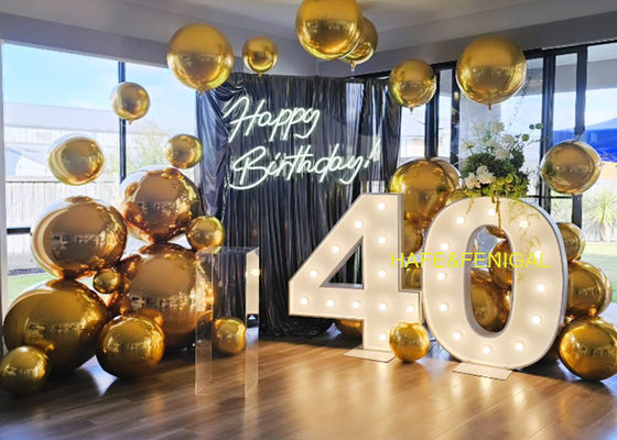Inflatable Double Layer Pvc Golden Shiny Mirror Balloons For Multi Day Events