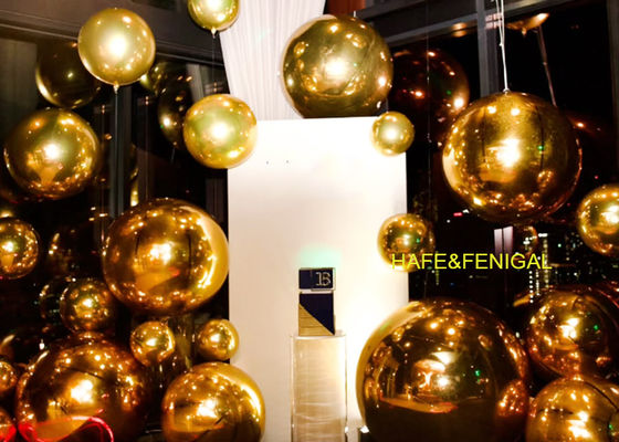 Inflatable Double Layer Pvc Golden Shiny Mirror Balloons For Multi Day Events