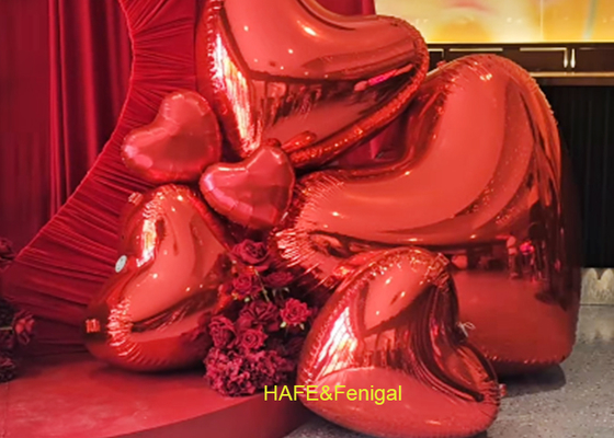 Heart-Shaped Pink Or Red Mirror Balloons For Valentine'S Day, Anniversary Parties