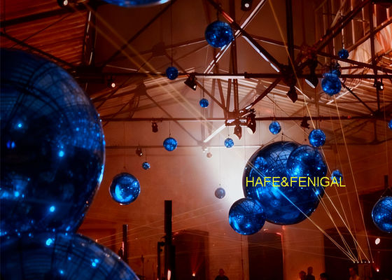 उच्च गुणवत्ता वाले पीवीसी इन्फ्लेटेबल चमकदार पीवीसी नीले दर्पण गुब्बारे सुरुचिपूर्ण कार्यक्रम सजावट के लिए