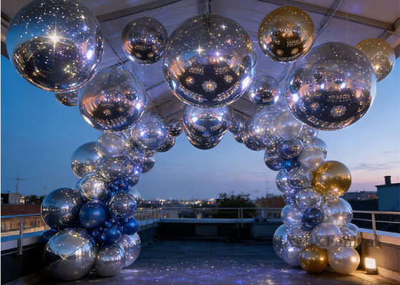 सील पीवीसी inflatable दर्पण गेंद 1.5m-3m घटना और प्रदर्शनी सजावट के लिए