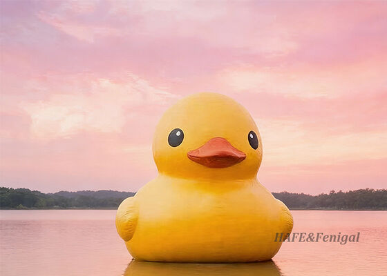 कस्टम-डिज़ाइन किए गए inflatable कार्टून येलो डक आउटडोर पार्कों के लिए उपयुक्त हैं और पानी पर इस्तेमाल किया जा सकता है