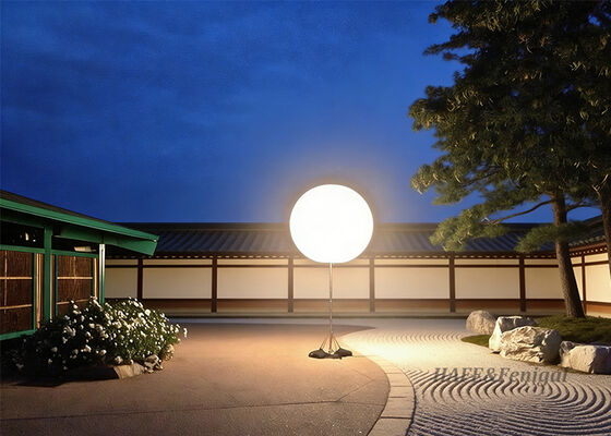 अनुकूलित 400W inflatable एलईडी सफेद गोलाकार गतिविधि प्रकाश गुब्बारा दीपक