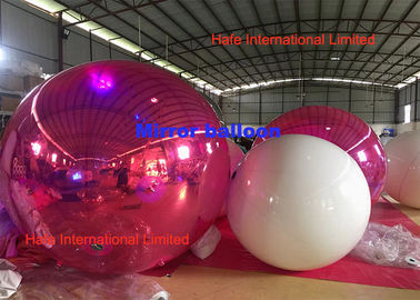 कस्टम 2 एम विशालकाय त्योहार पीवीसी Inflatable मिरर गुब्बारा घटना की सजावट के लिए गुलाबी में
