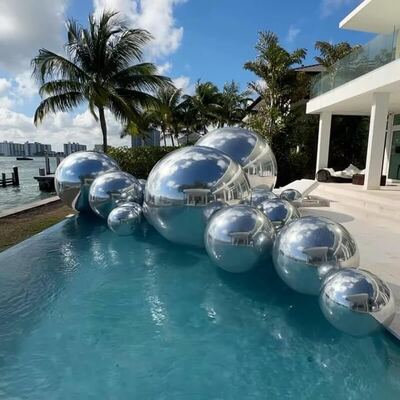 मौसम प्रतिरोधी 2-परत पीवीसी inflatable दर्पण गुब्बारा यूवी5+ सूर्य ढाल के साथ बाहरी प्रतिष्ठानों के लिए